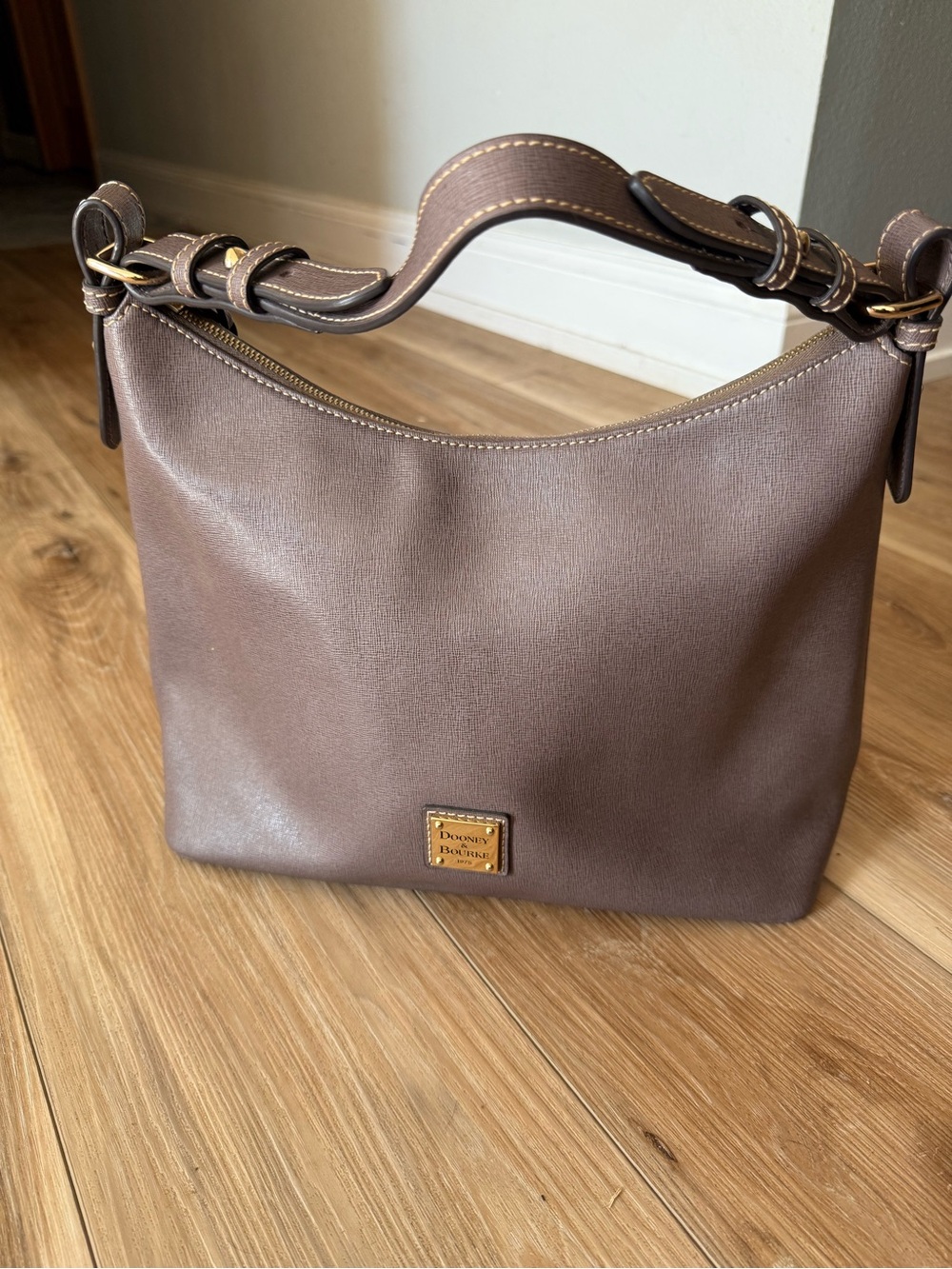 Dooney & Bourke Chocolate Brown Leather Hobo Shoulder Bag